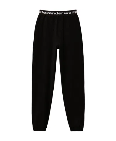 Alexander Wang Stretch Corduroy Track Trousers In Black
