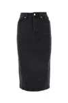 Alexander Wang Black Pencil Denim Midi Skirt
