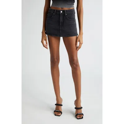 Alexander Wang Stretch Denim Skort In Grey Aged