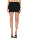 Alexander Wang Cotton Mini Skirt W/ Elasticated Band In A Faded Black