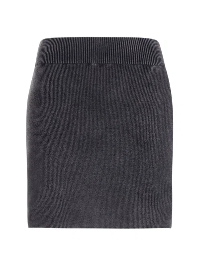 Alexander Wang Stretch Miniskirt In Gray