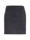 Alexander Wang Ribbed Logo-embossed Skirt In Gray