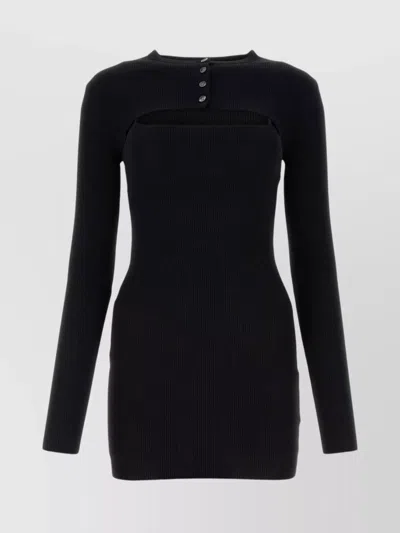 ALEXANDER WANG STRETCH VISCOSE BLEND MINI DRESS WITH CUT-OUT DESIGN