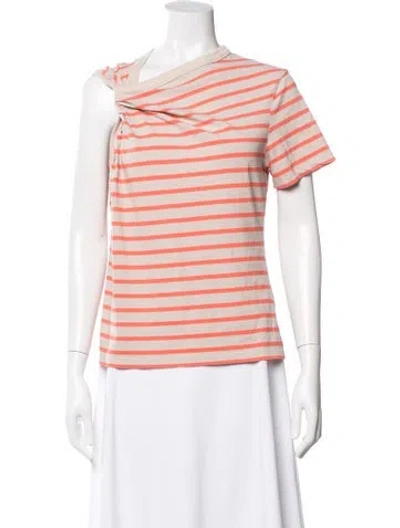 Pre-owned Alexander Wang Striped Asymmetrical T-shirt In Multicolor