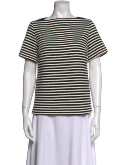Pre-owned Alexander Wang Striped Bateau Neckline T-shirt In Neutrals