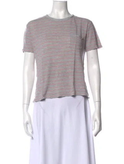 Pre-owned Alexander Wang Striped Bateau Neckline T-shirt In Pink