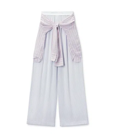 Alexander Wang Striped Casual Pants In White