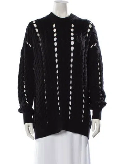 Pre-owned Alexander Wang Striped Crew Neck Sweater In Black