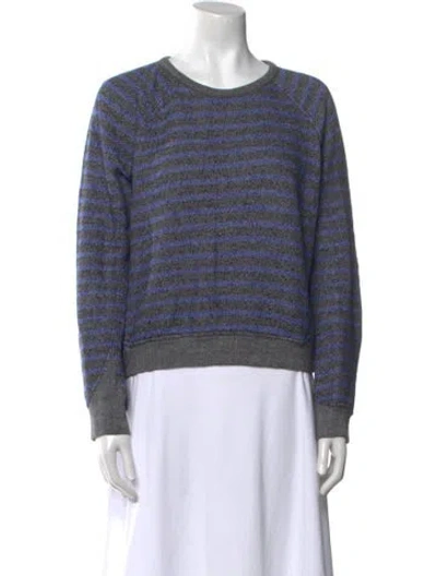 Pre-owned Alexander Wang Striped Crew Neck Sweater In Gray