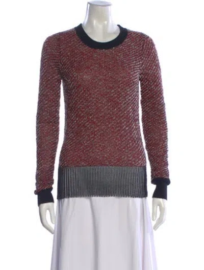 Pre-owned Alexander Wang Striped Crew Neck Sweater In Red