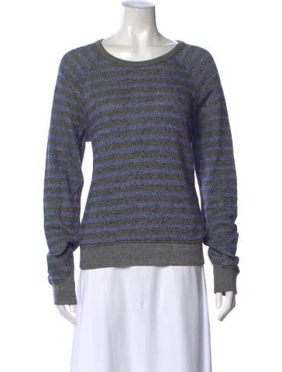 Pre-owned Alexander Wang Striped Crew Neck Sweatshirt In Gray