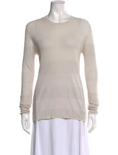 Pre-owned Alexander Wang Striped Crew Neck Top In Neutral
