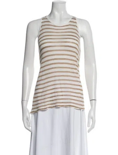 Pre-owned Alexander Wang Striped Crew Neck Top In Neutral