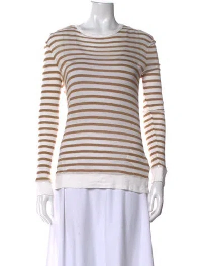 Pre-owned Alexander Wang Striped Crew Neck Top In White