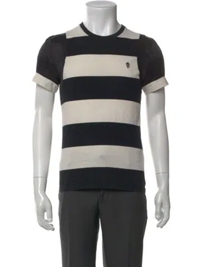 Pre-owned Alexander Wang Striped Crew Neck T-shirt In Black