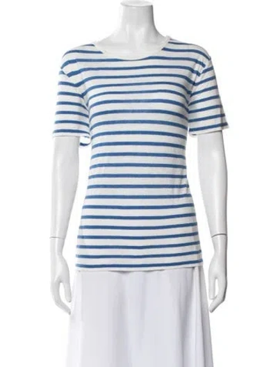 Pre-owned Alexander Wang Striped Crew Neck T-shirt In Blue