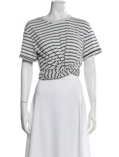 Pre-owned Alexander Wang Striped Crew Neck T-shirt In Green