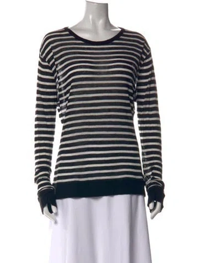 Pre-owned Alexander Wang Striped Crew Neck T-shirt In Multicolor