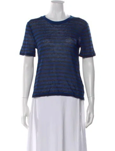 Pre-owned Alexander Wang Striped Crew Neck T-shirt W/ Tags In Blue