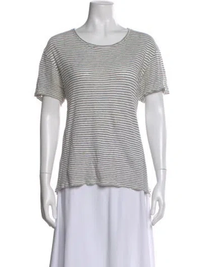 Pre-owned Alexander Wang Striped Crew Neck T-shirt In White