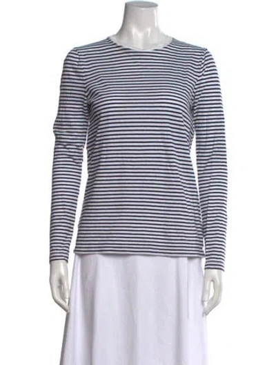 Pre-owned Alexander Wang Striped Crew Neck T-shirt In White