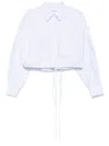 Alexander Wang Striped Cropped Shirt In White