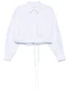 Alexander Wang Striped Cropped Shirt In White