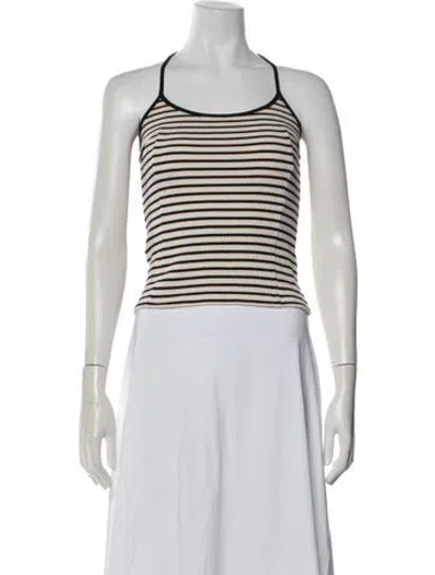 Pre-owned Alexander Wang Striped Halterneck Top In Neutral