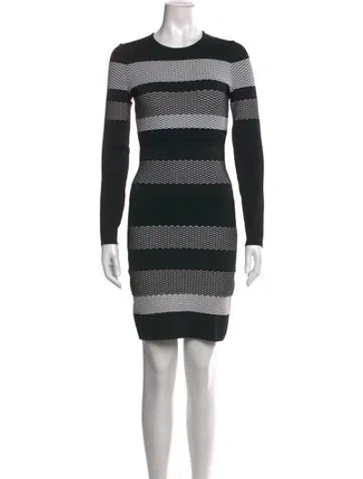 Pre-owned Alexander Wang Striped Knee-length Dress In Black/white