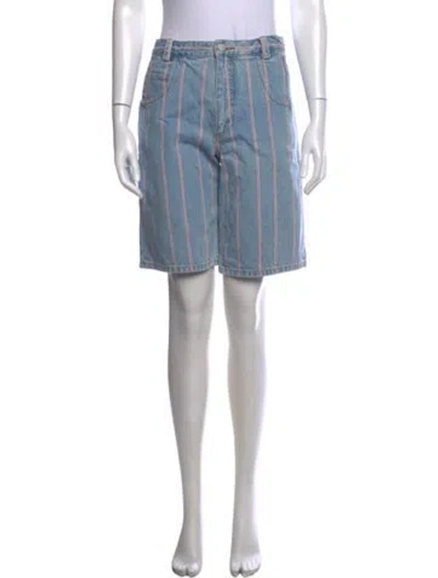 Pre-owned Alexander Wang Striped Knee-length Shorts In Blue