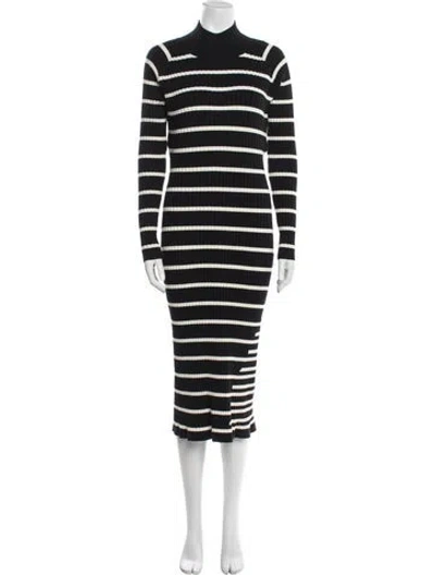 Pre-owned Alexander Wang Striped Long Dress In Black