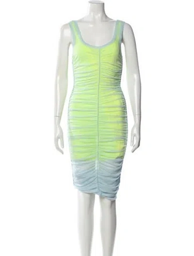 Pre-owned Alexander Wang Striped Long Dress In Green