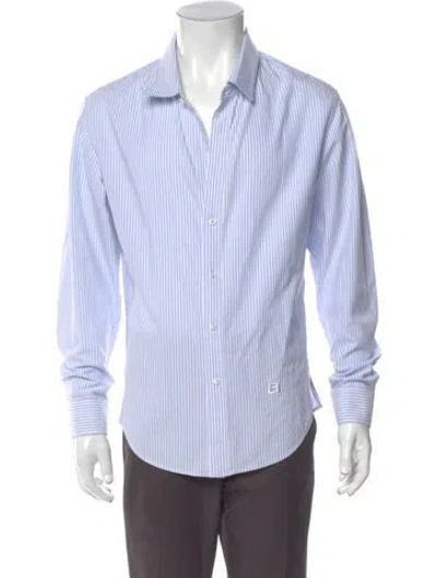 Pre-owned Alexander Wang Striped Long Sleeve Shirt In White