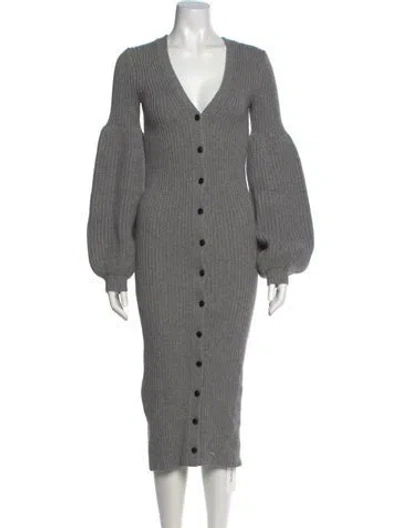 Pre-owned Alexander Wang Striped Midi Length Dress In Gray