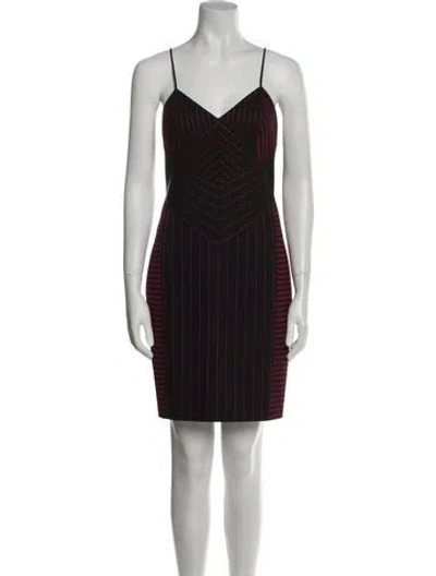 Pre-owned Alexander Wang Striped Mini Dress In Black