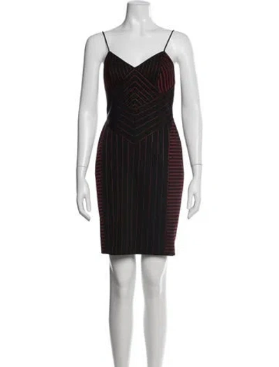 Pre-owned Alexander Wang Striped Mini Dress In Black