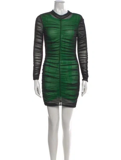 Pre-owned Alexander Wang Striped Mini Dress In Black