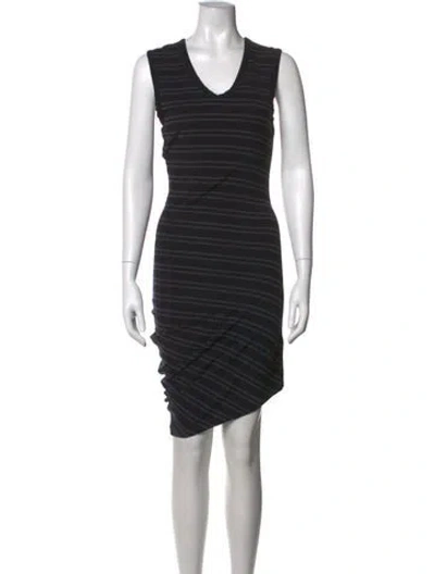 Pre-owned Alexander Wang Striped Mini Dress In Black