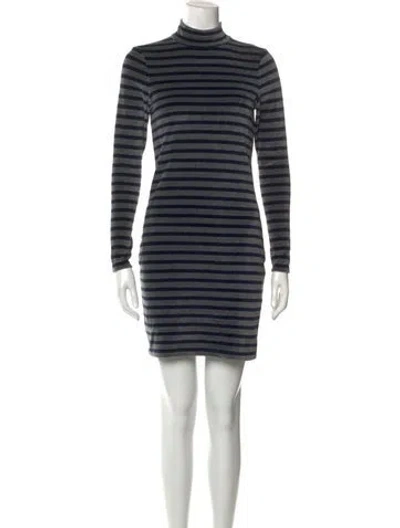 Pre-owned Alexander Wang Striped Mini Dress In Blue