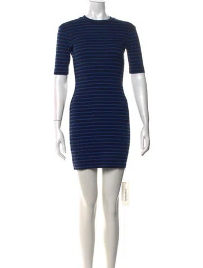 Pre-owned Alexander Wang Striped Mini Dress In Blue