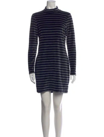 Pre-owned Alexander Wang Striped Mini Dress In Blue/grey
