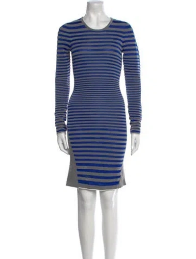 Pre-owned Alexander Wang Striped Mini Dress In Gray