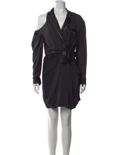 Pre-owned Alexander Wang Striped Mini Dress W/ Tags In Black