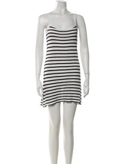 Pre-owned Alexander Wang Striped Mini Dress In White