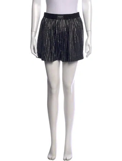 Pre-owned Alexander Wang Striped Mini Shorts In Black