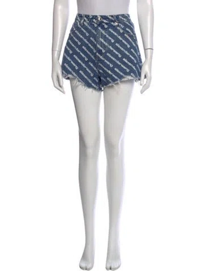 Pre-owned Alexander Wang Striped Mini Shorts In Blue