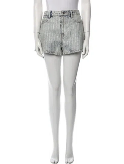 Pre-owned Alexander Wang Striped Mini Shorts In Blue