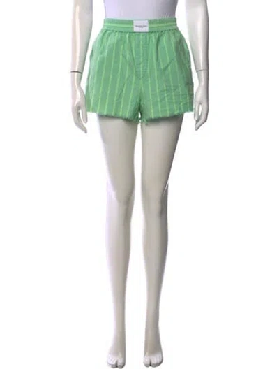 Pre-owned Alexander Wang Striped Mini Shorts In Green