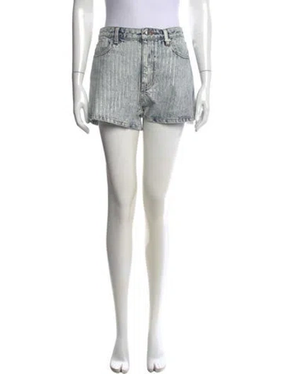 Pre-owned Alexander Wang Striped Mini Shorts W/ Tags In Blue
