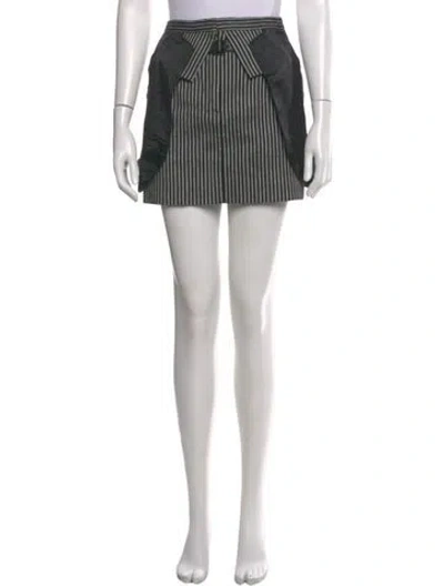 Pre-owned Alexander Wang Striped Mini Skirt In Black